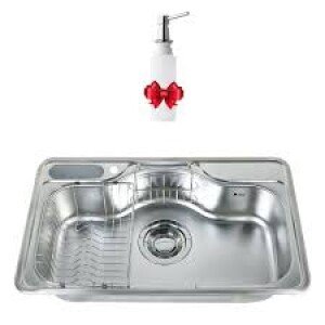 حوض المطبخ الكورى 82 × 50 سم بالصرف و المشتملات HENZ KOREA إستانلس Made In Korea